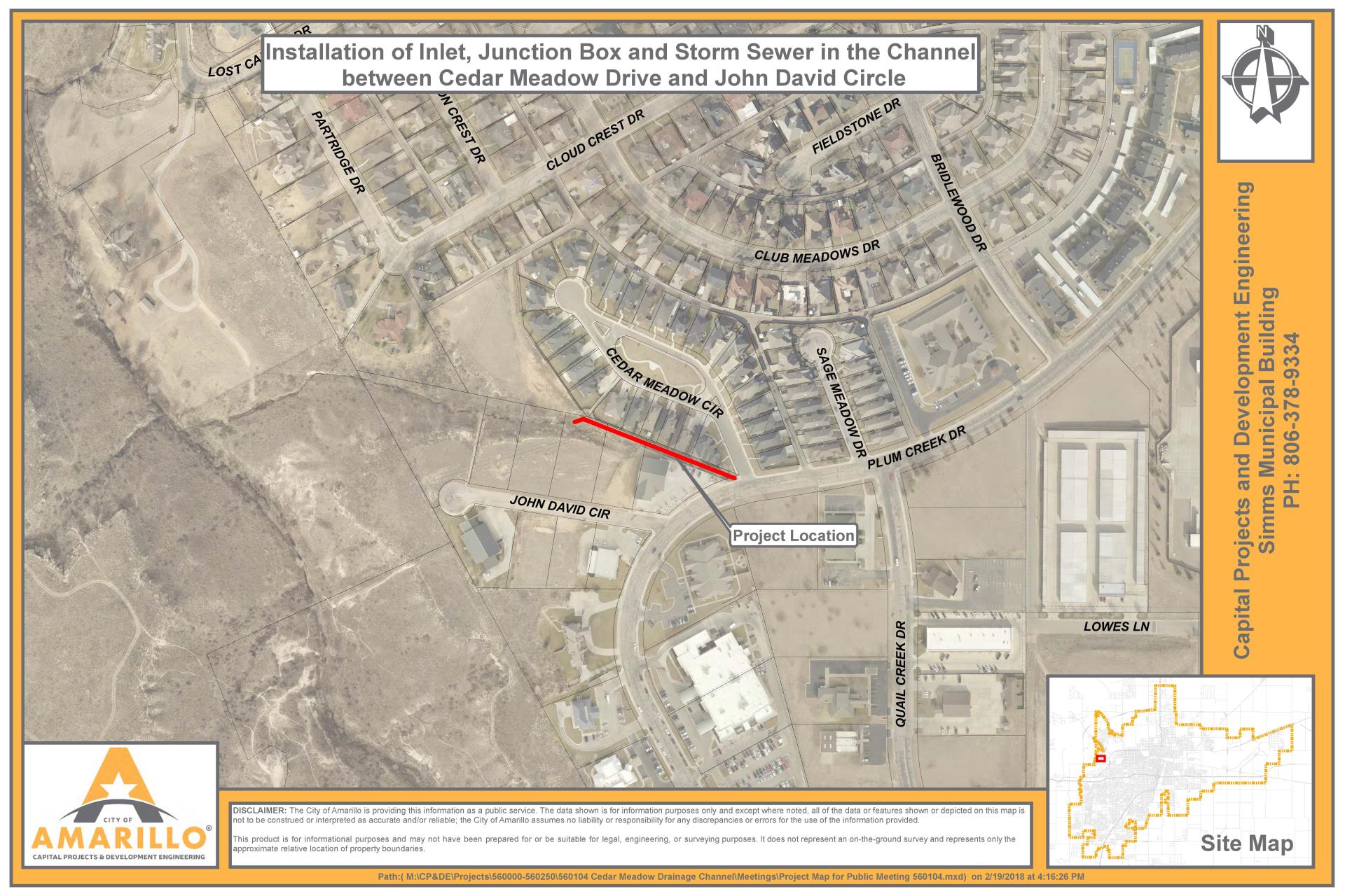 Project Map for Public Meeting Cedar Meadow Circle