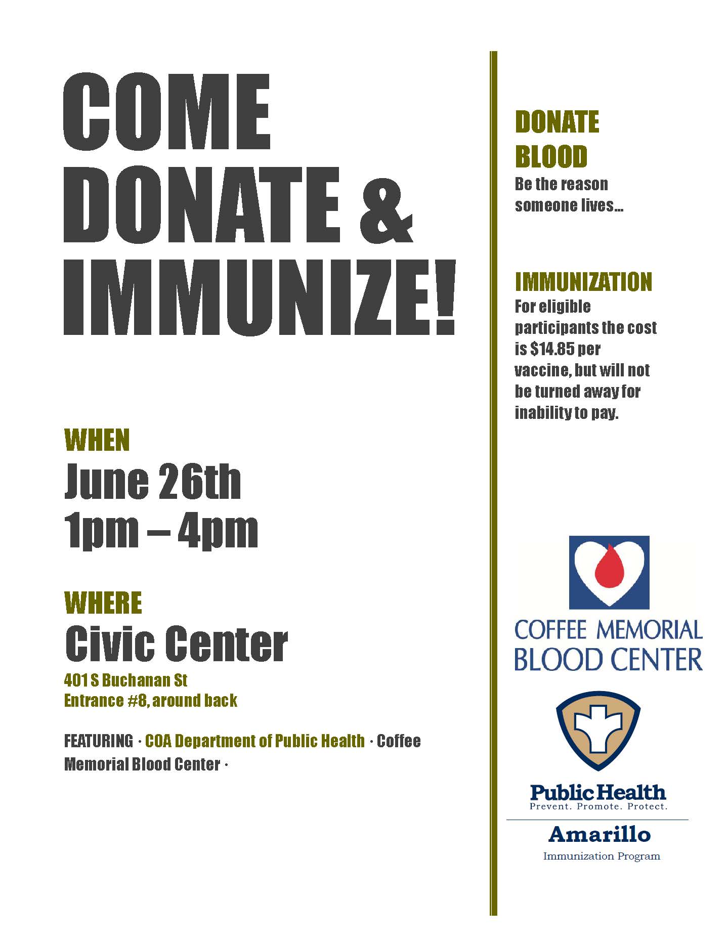 Immunization and Blood Drive