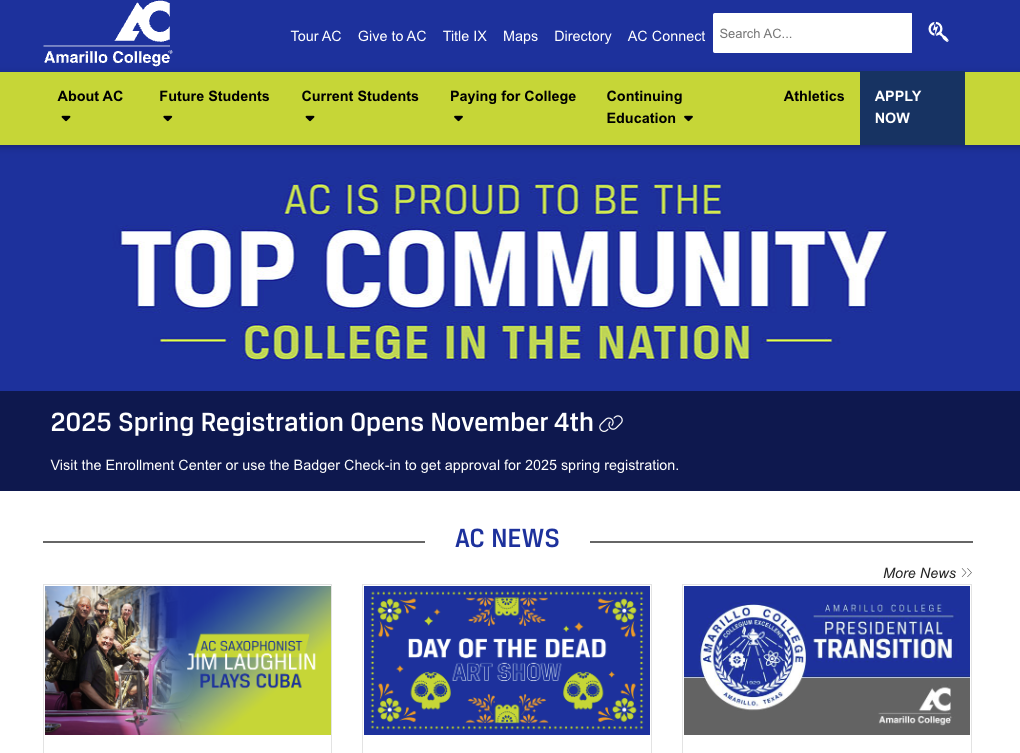 Amarillo College Homepage Image