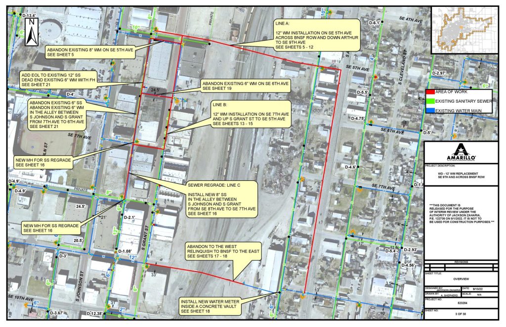 Downtown Water Main Replacement Map