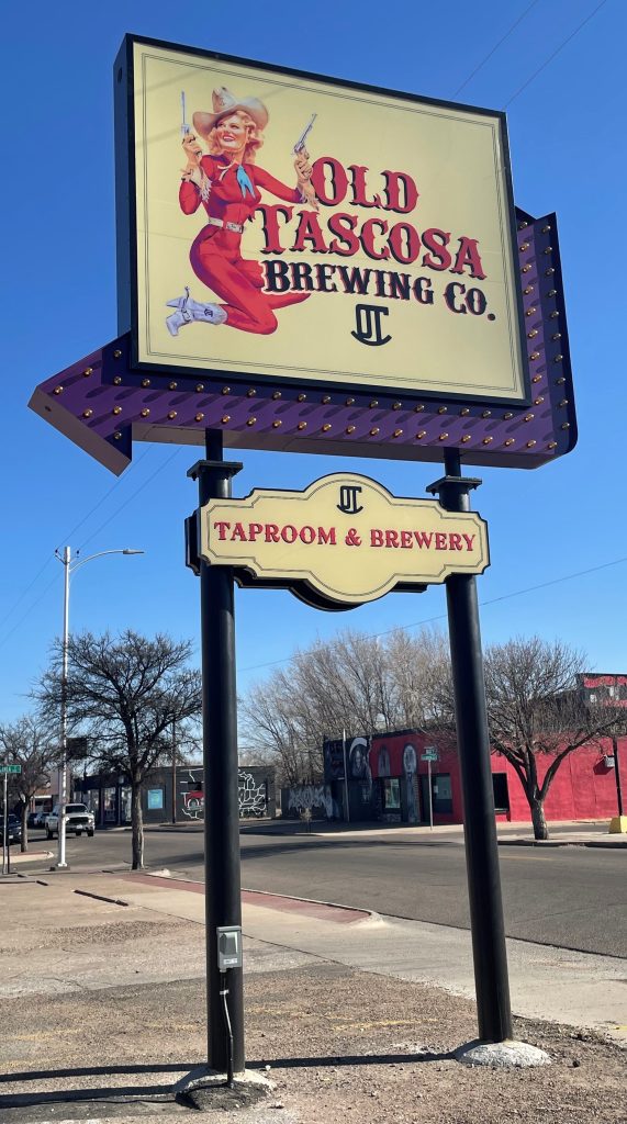 Signage at the Old Tascosa Brewing Co. 