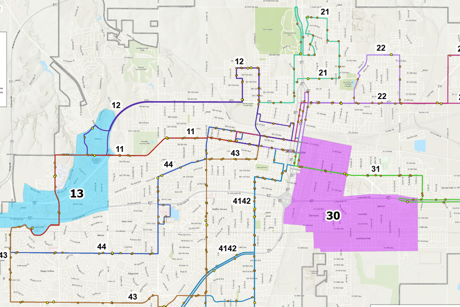 Amarillo City Transit Map Image