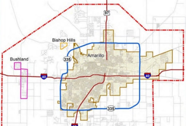Amarillo Metropolitan Planning Organization Study Area Map